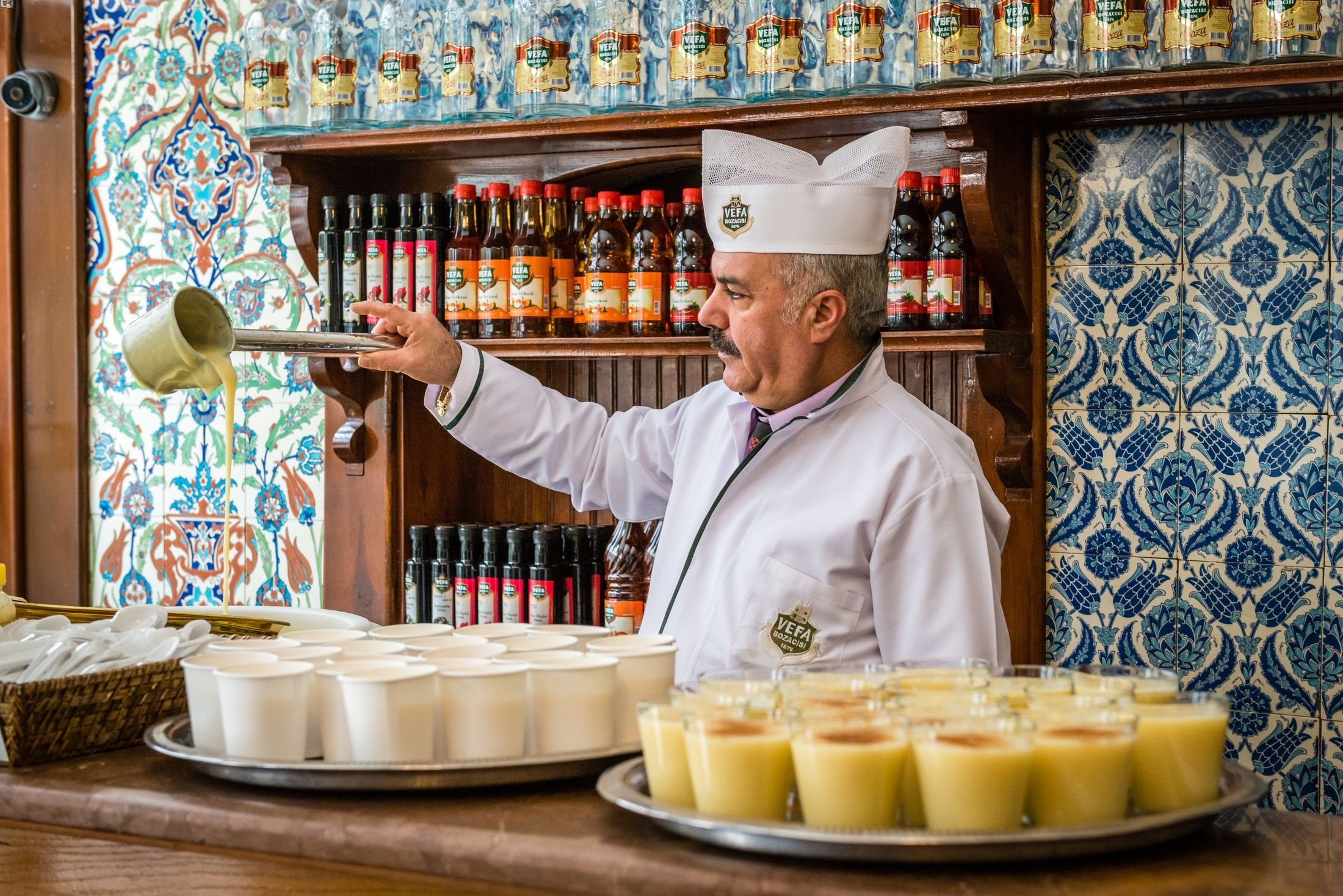 Boza is a popular fermented beverage famously sold in Istanbul, Türkiye. (Shutterstock Photo)