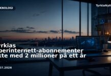 Tyrkias fiberinternett-abonnementer økte med 2 millioner på ett år