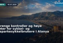 Strenge kontroller og høye bøter for sykkel- og elsparkesykkelbrukere i Alanya